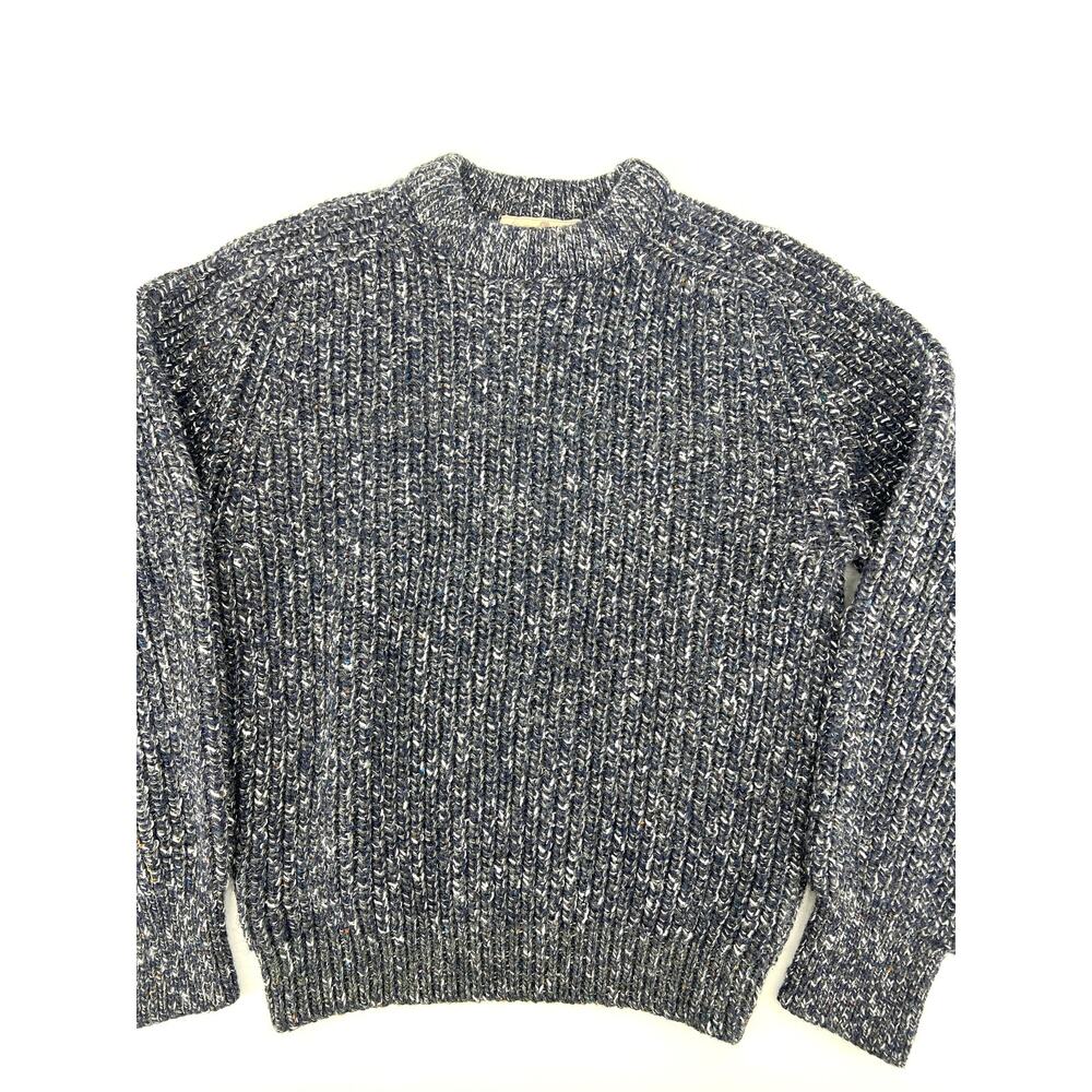 VTG Womens EMS Wool Sweater Blue Speckle Knit Crewneck Size Large